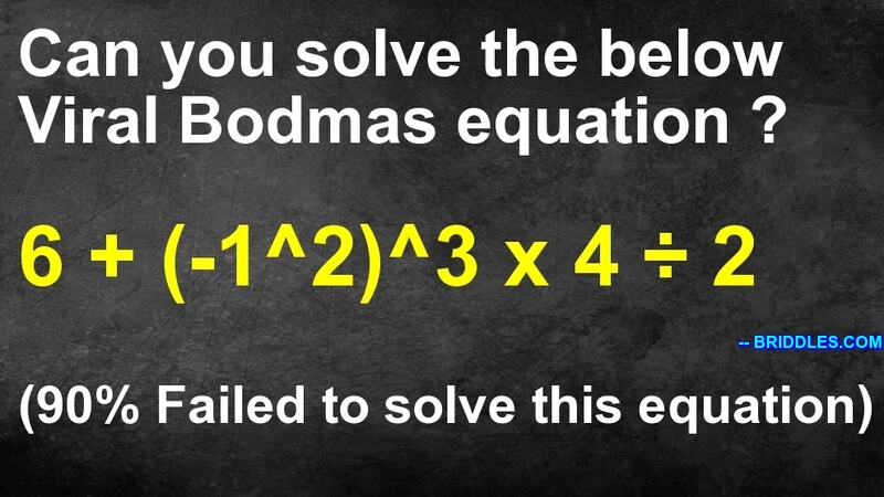 6 + (-1^2)^3 x 4 / 2 Maths Equation